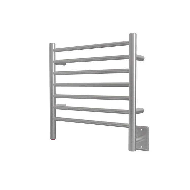 Towel Warmer Radiant 7 Straight Bars Plug In with Hardwire Kit 20-3/8 x 21-1/4 Inch Brushed Stainless Steel