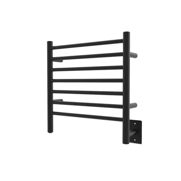 Towel Warmer Radiant 7 Straight Bars Plug In with Hardwire Kit 20-3/8 x 21-1/4 Inch Matte Black