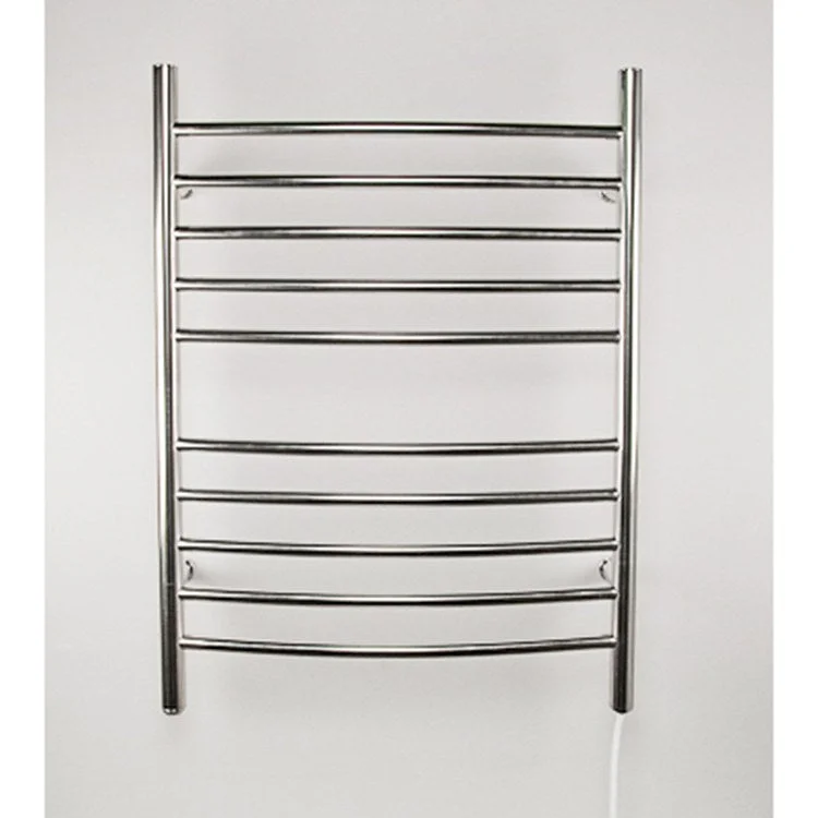 Radiant 10-Bar Curved Plug-In Stainless Steel Towel Warmer