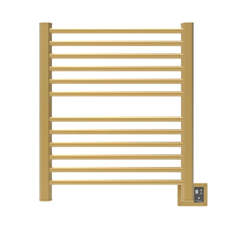 Towel Warmer Sirio 12 Round Bars Hardwire 791 British Thermal Unit 32-7/16 x 35-3/16 Inch Satin Brass