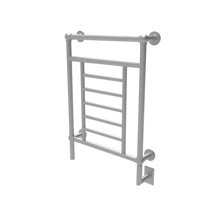 Towel Warmer Traditional 8 Round Bars Hardwire 512 British Thermal Unit 25-1/4 x 35-3/4 Inch Brushed Nickel