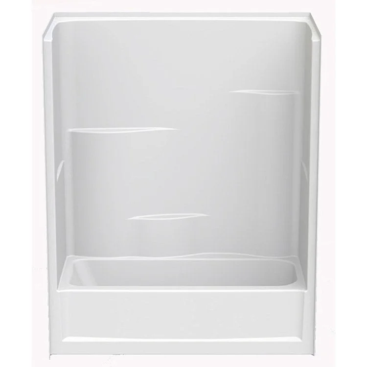 Tub and Shower Module Above Floor Rough Left Drain White 3 Shelves 34 Gallons 60 x 30 x 75 Inch