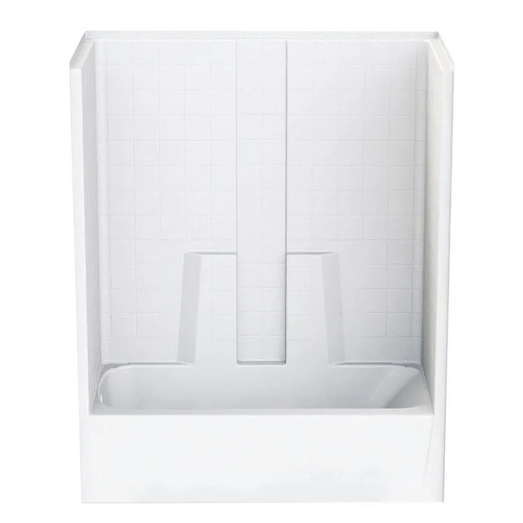 Tub and Shower Module Left Drain White 2 Shelves 45 Gallons 60 x 30 x 72 Inch