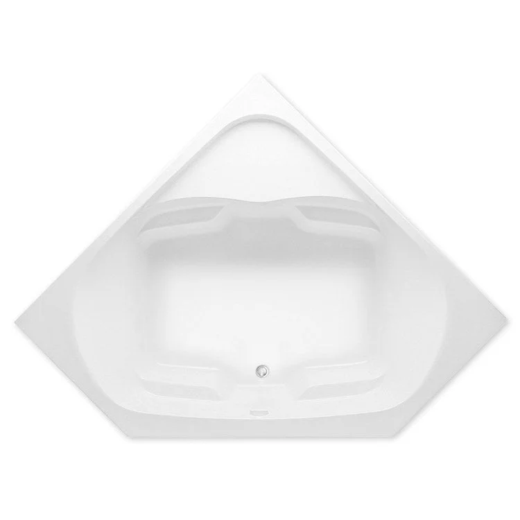 Soaking Tub Front Drain White Corner 90 Gallons 60 x 60 x 22 Inch