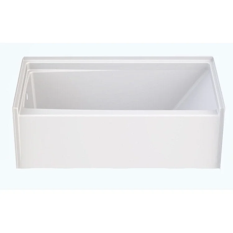 Tub Alcove Left Drain White Rectangle 56.7 Gallons 60 x 30 x 20-5/8 Inch