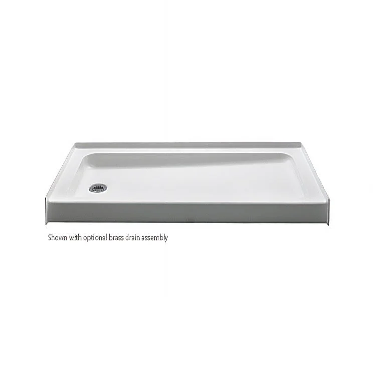 Shower Base Shower Pan Biscuit 60 x 32 x 6 Inch Acrylic Left Hand Drain