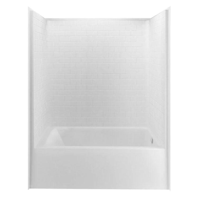 Tub and Shower Module Left Drain White 52 Gallons 60 x 32 x 80 Inch