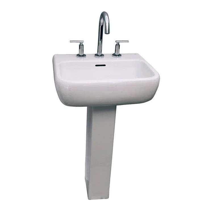 Pedestal Lavatory Metropolitan 600 Widespread White Rectangular