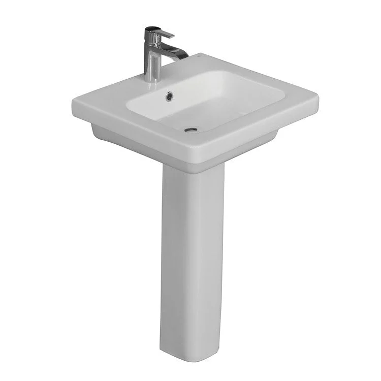 Pedestal Lavatory Resort 500 White Rectangular