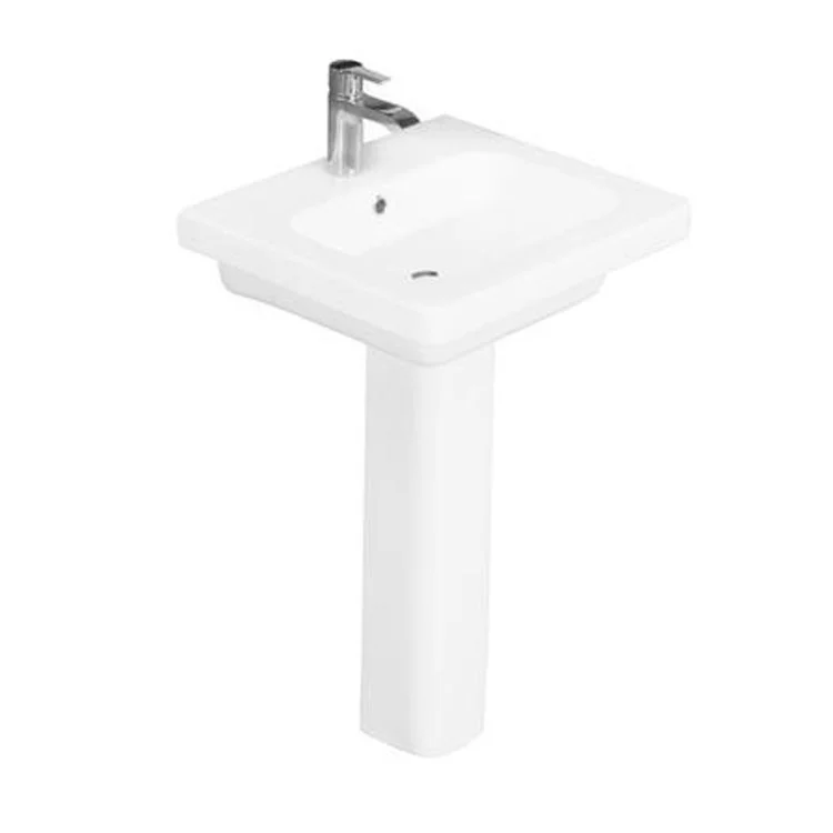 Pedestal Lavatory Resort 650 Centerset White Rectangular