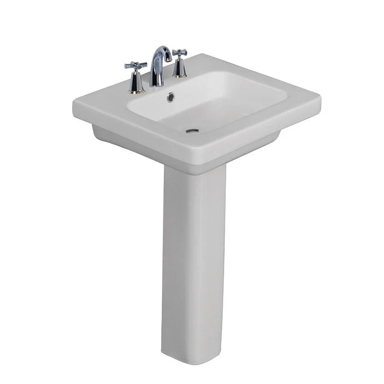 Pedestal Lavatory Resort 650 Widespread White Rectangular