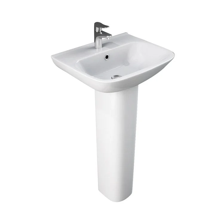 Pedestal Lavatory Eden 450 White Rectangular