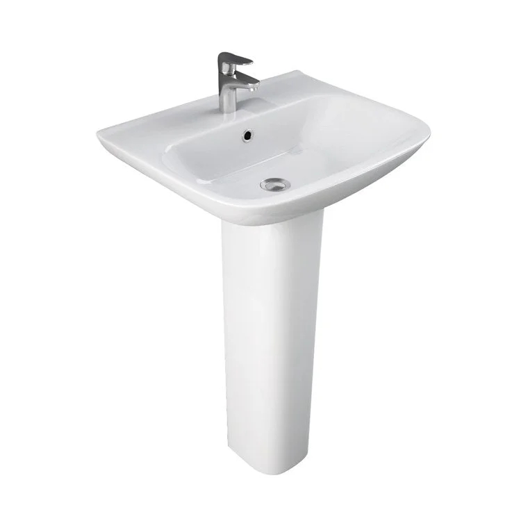 Pedestal Lavatory Eden 520 White Rectangular