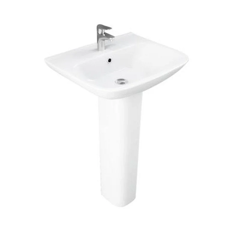 Pedestal Lavatory Eden 520 Centerset White Rectangular