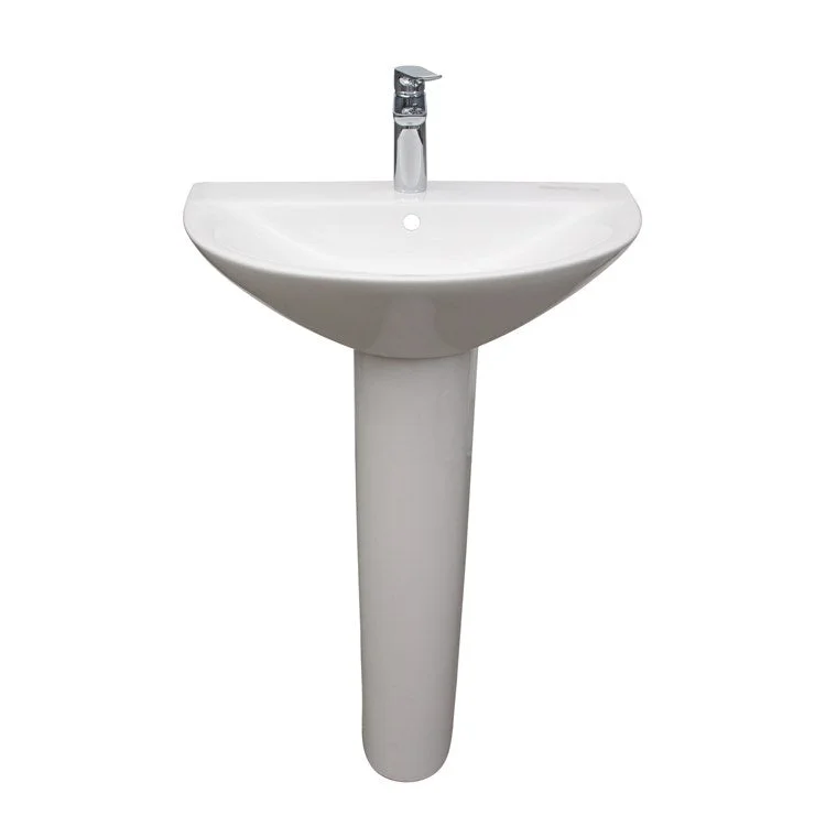 Pedestal Lavatory Morning 650 White Center Round