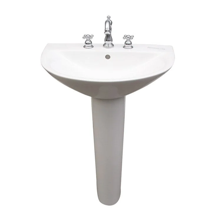 Pedestal Lavatory Morning 650 Widespread White Center Round