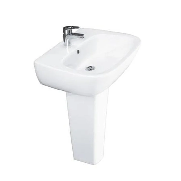 Pedestal Lavatory Elena 500 White Rectangular