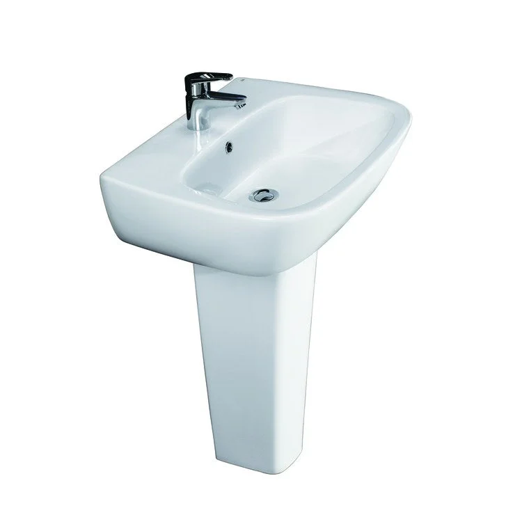 Pedestal Lavatory Elena 600 White Rectangular