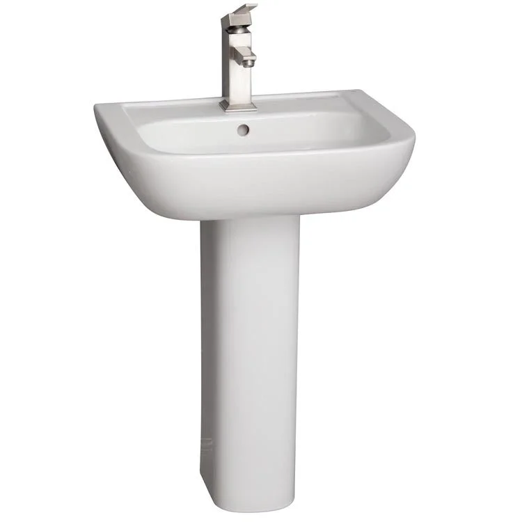 Pedestal Lavatory Caroline 450 White Rectangular