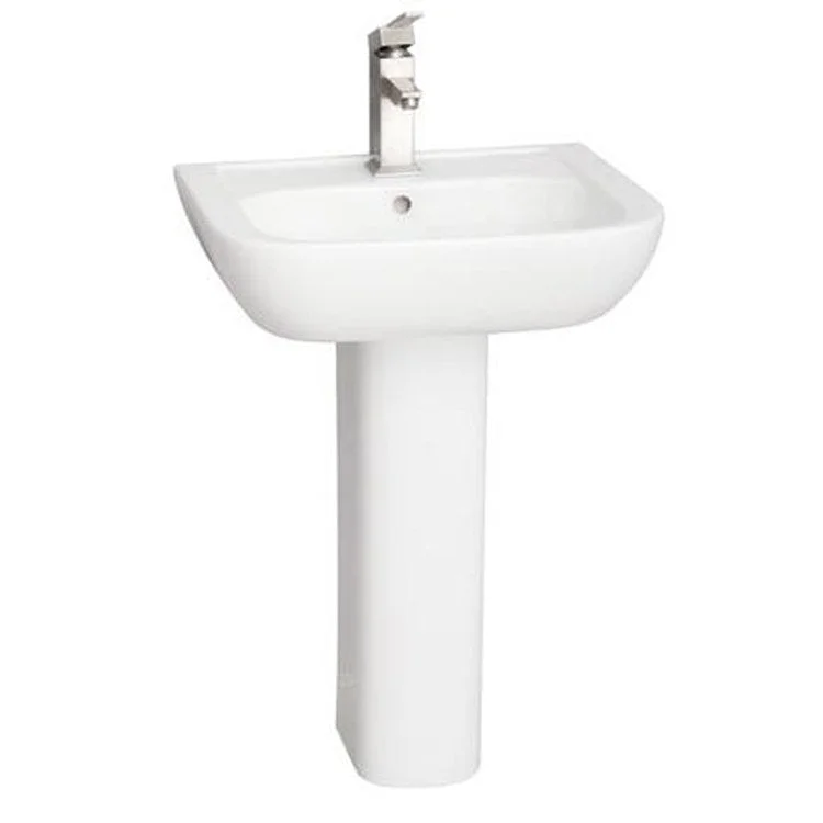 Pedestal Lavatory Caroline 450 Centerset White Rectangular