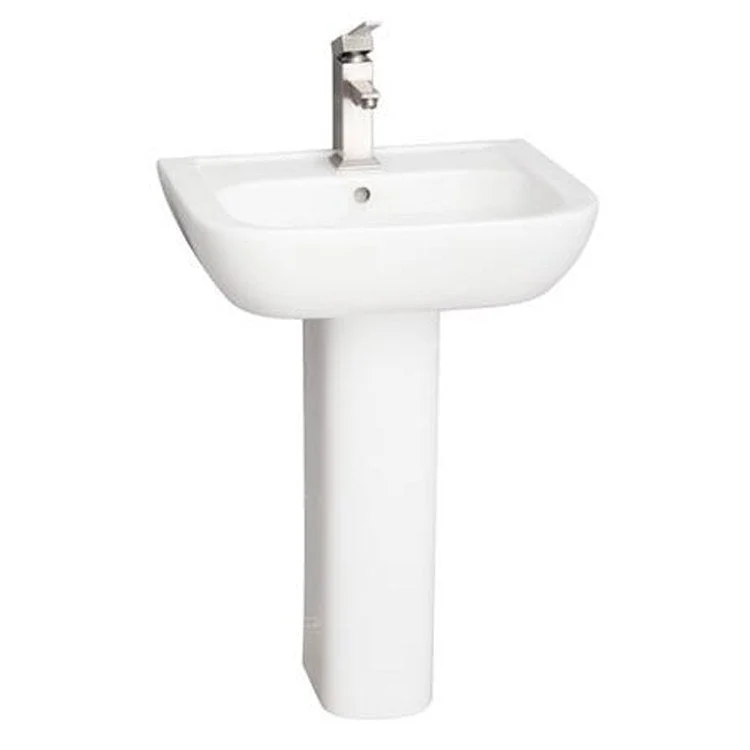 Pedestal Lavatory Caroline 550 Centerset White Rectangular