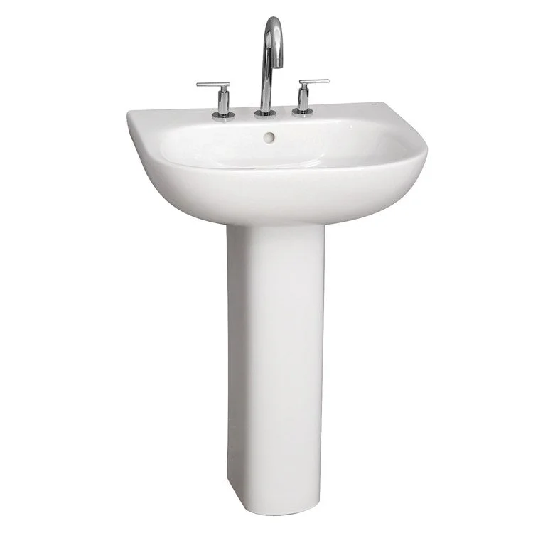 Pedestal Lavatory Tonique 450 Widespread White Rectangular