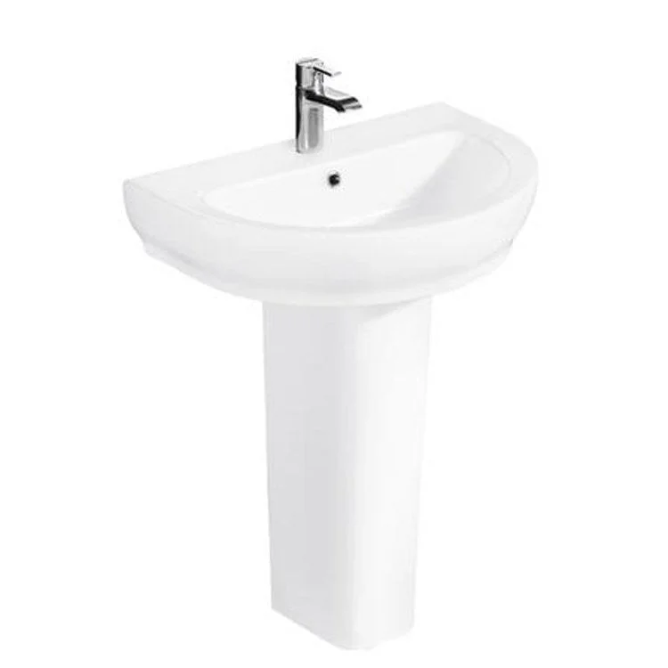 Pedestal Lavatory Harmony 650 Centerset White Round