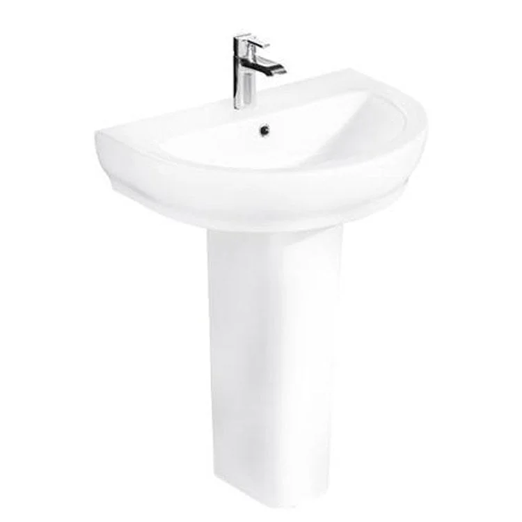 Pedestal Lavatory Harmony 800 Centerset White Round