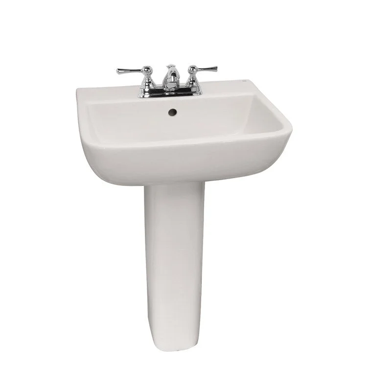 Pedestal Lavatory Seris 600 Centerset White Rectangular