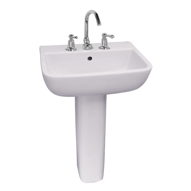 Pedestal Lavatory Series 600 Widespread White Rectangular