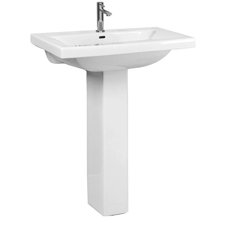 Pedestal Lavatory Mistral 510 White Rectangular