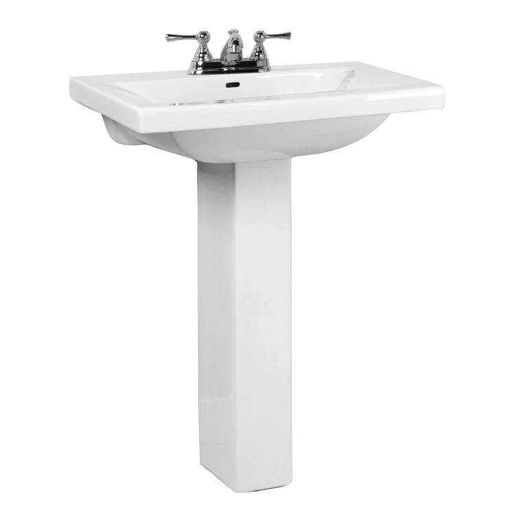 Pedestal Lavatory Mistral 650 Centerset White Rectangular