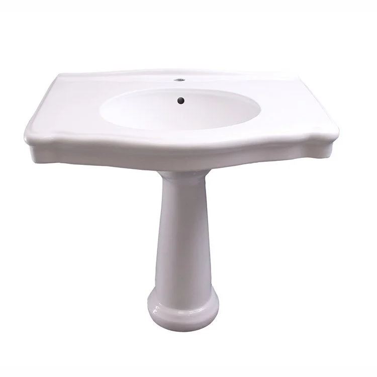 Pedestal Lavatory Anders White Center Rectangular