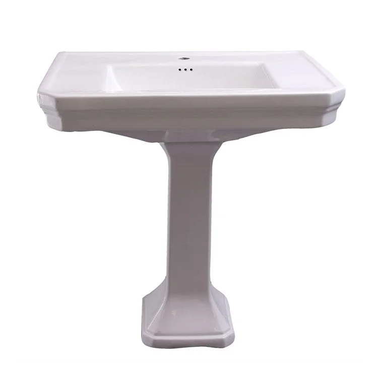 Pedestal Lavatory Corbin White Rectangular