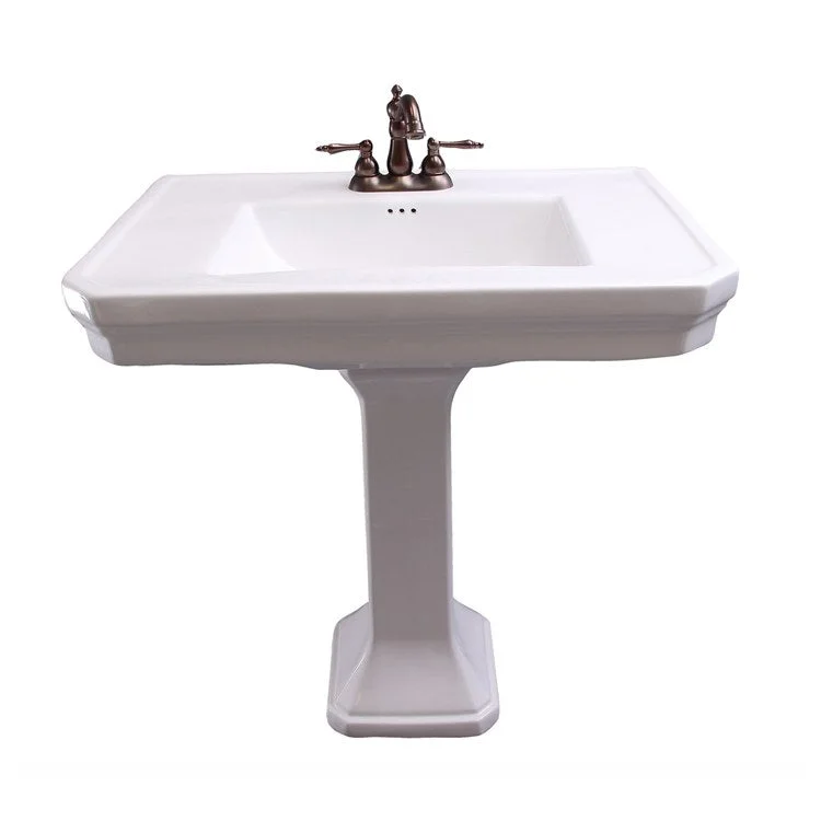 Pedestal Lavatory Corbin Centerset White Rectangular