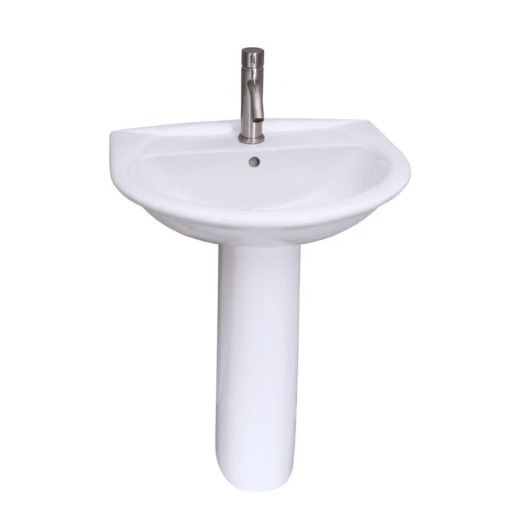 Pedestal Lavatory Karla White Round