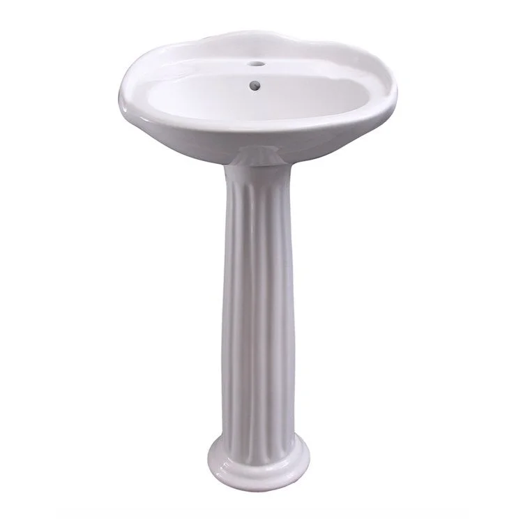 Pedestal Lavatory Arianne White Center Round