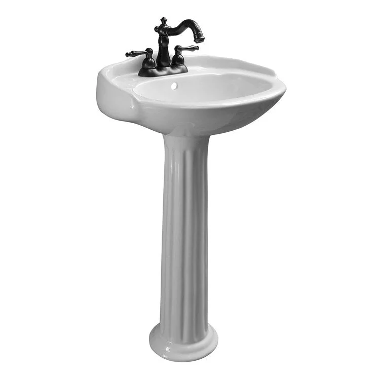 Pedestal Lavatory Arianne Centerset White Center Round