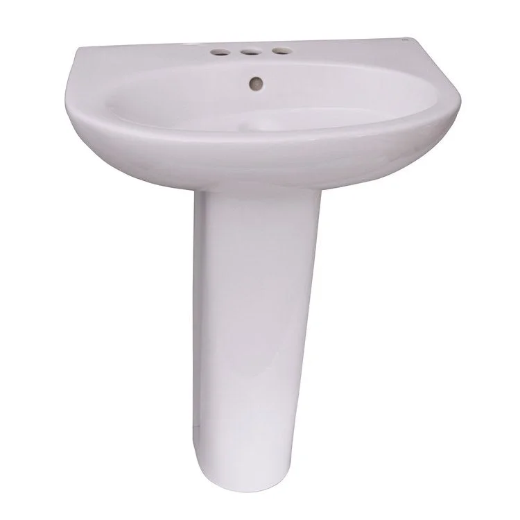 Pedestal Lavatory Infinity 600 Centerset White Oval