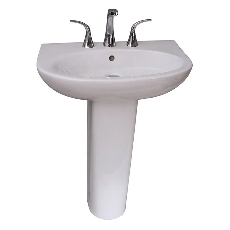 Pedestal Lavatory Infinity 600 Widespread White Oval