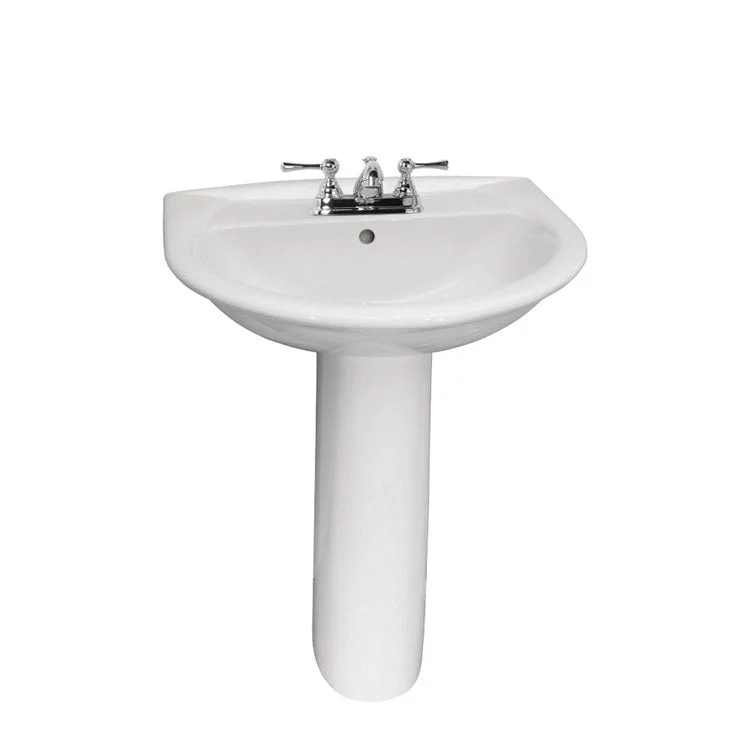 Pedestal Lavatory Karla 650 Centerset White Round