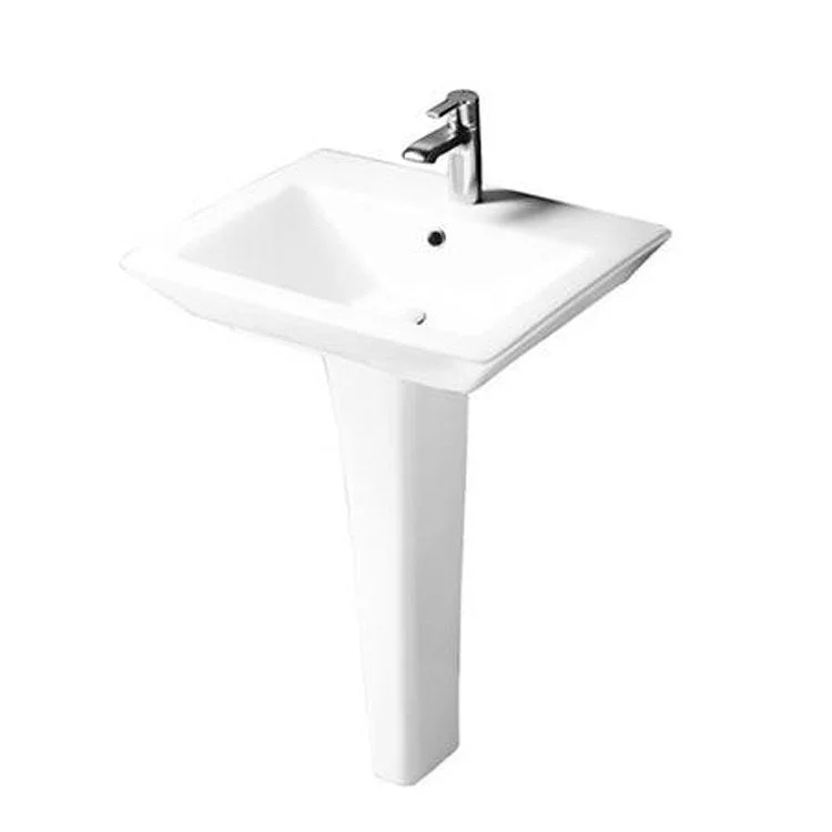 Pedestal Lavatory Opulence Centerset White Rectangular