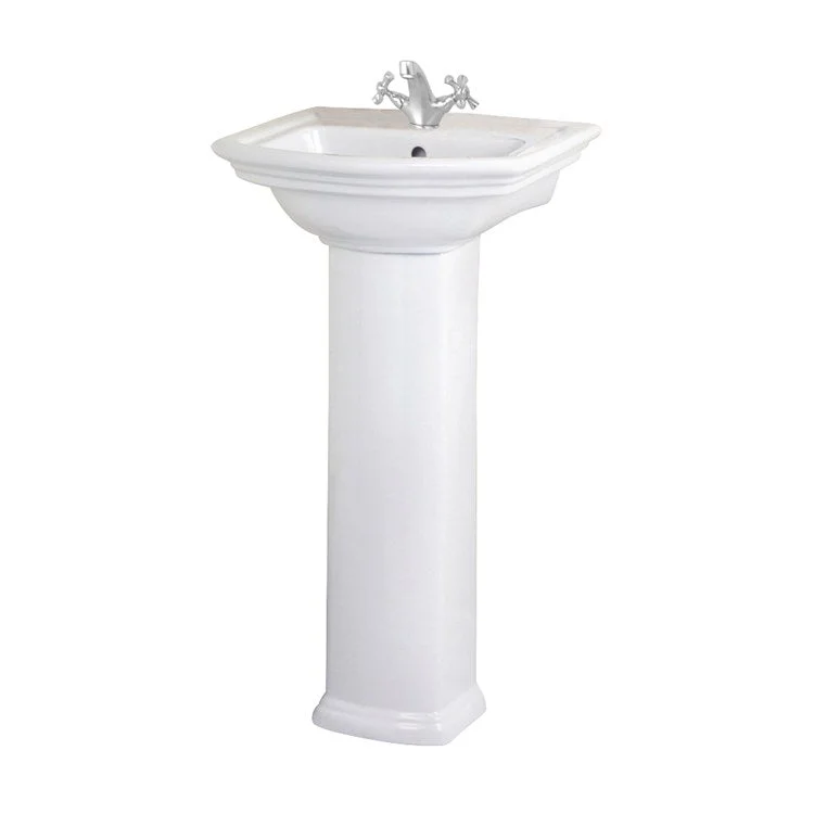 Pedestal Lavatory Washington 460 White Rectangular