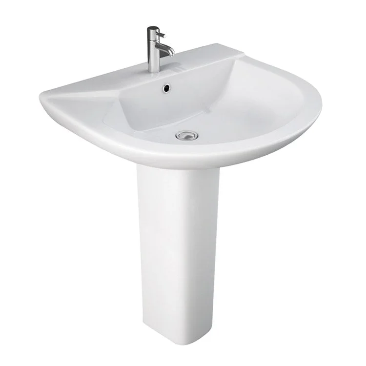 Pedestal Lavatory Anabel 630 White Center Round