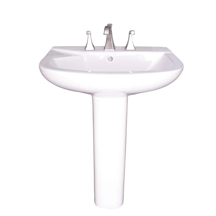 Pedestal Lavatory Anabel 630 Widespread White Center Round