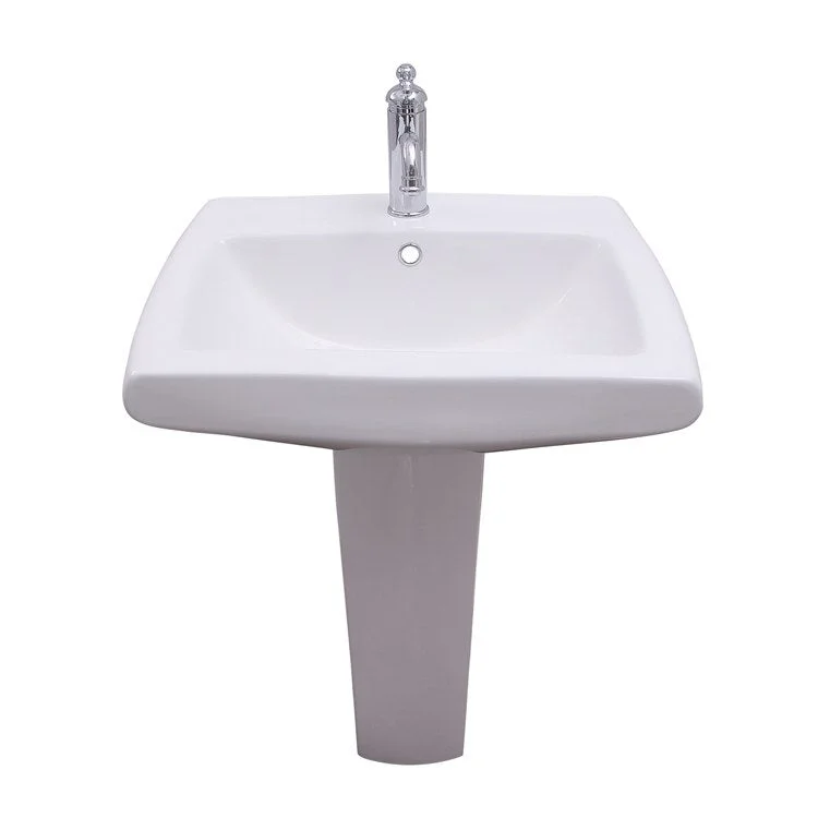 Pedestal Lavatory Ambrose White Center Rectangular