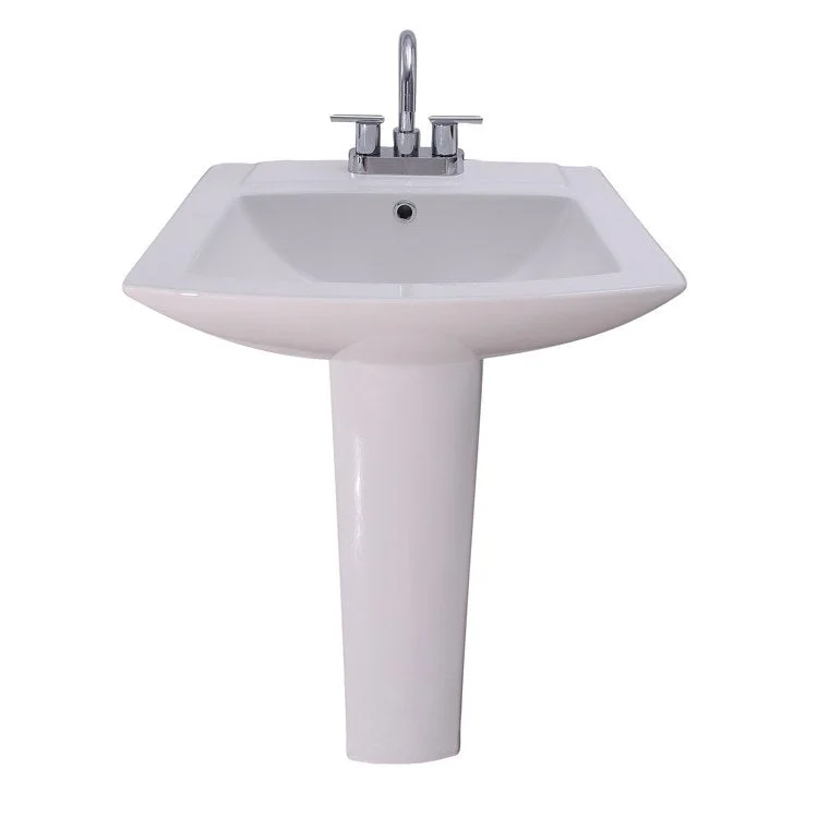 Pedestal Lavatory Burke Centerset White Center Rectangular