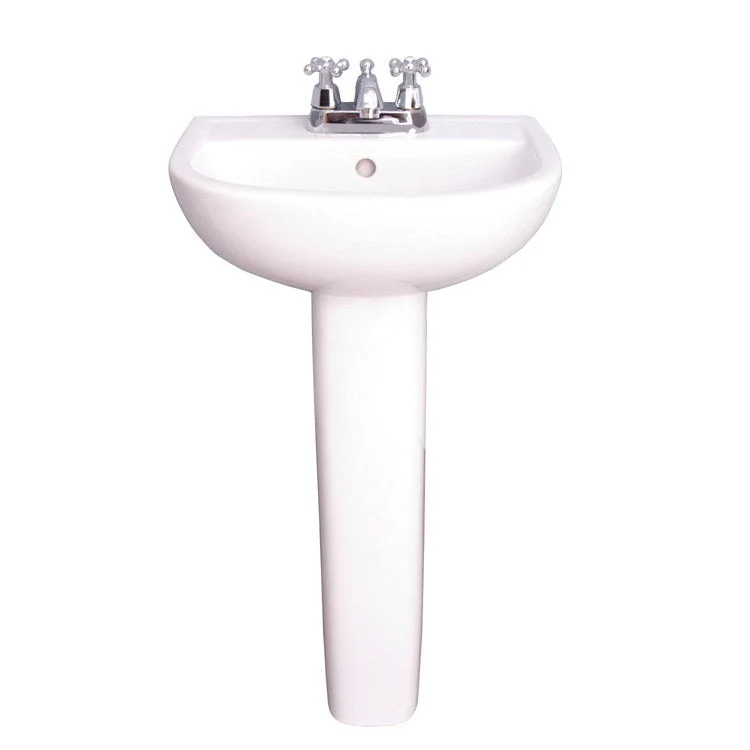 Pedestal Lavatory Compact 500 Centerset White Round