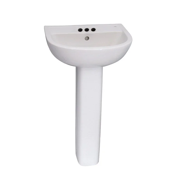 Pedestal Lavatory Compact 545 Centerset White Round