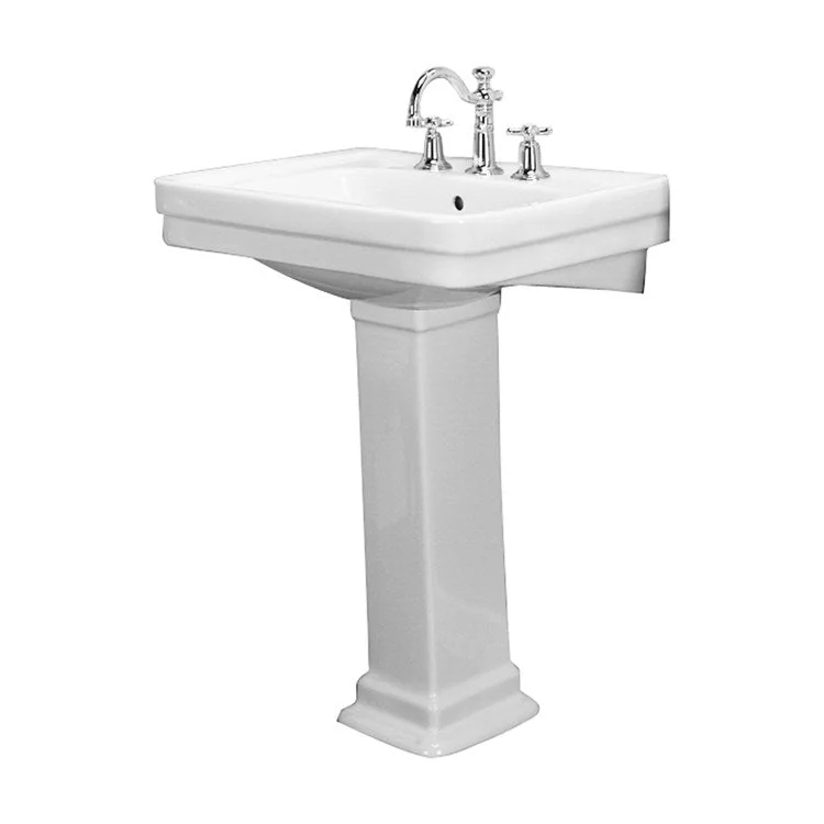 Pedestal Lavatory Sussex 550 Widespread White Rectangular